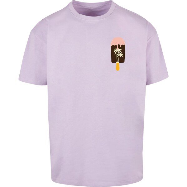 Merchcode Tričko Summer - Icecream tmavohnedá / svetlofialová / 57047251