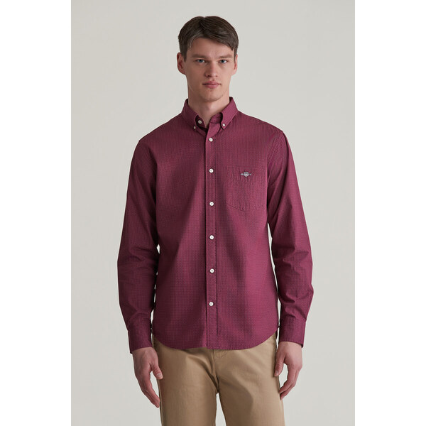 KOŠEĽA GANT REG MICRO PRINT SHIRT WINE RED 56772026