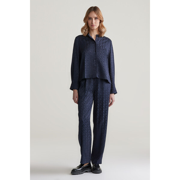 NOHAVICE GANT REL MONOGRAM JACQUARD PULL ON PANT EVENING BLUE 56772033