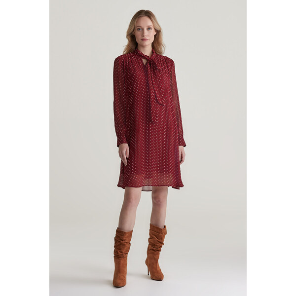 ŠATY GANT REG DOT PRINT BOW DRESS PLUMPED RED 56772055