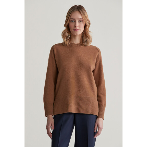SVETER GANT HERRINGBONE DETAIL C-NECK CACAO 56772057