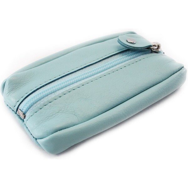 Arwel Svetlomodrá kožená kľúčenka so zipsovým vreckom 619-2418-90 60828961