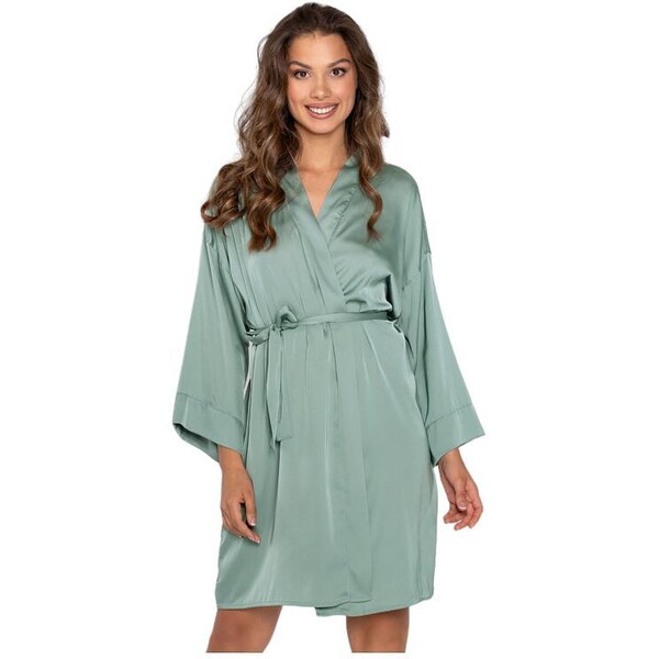 Momenti per me Dámsky saténový župan Arcadia mätový 56813367