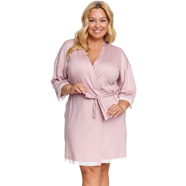 DN Nightwear Viskózový župan Papaya staroružový 56813369