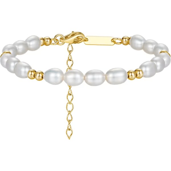 Olivie Strieborný perlový náramok GOLD 9054 56801195