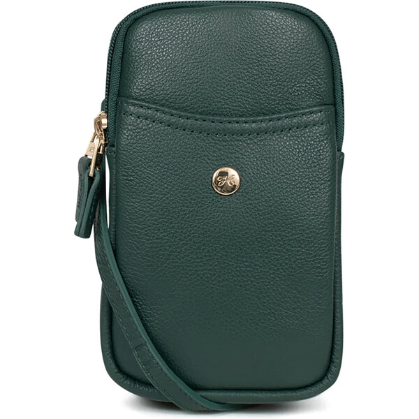 Kožená kabelka na mobil a doklady Hexagona Marte - zelená 56800659