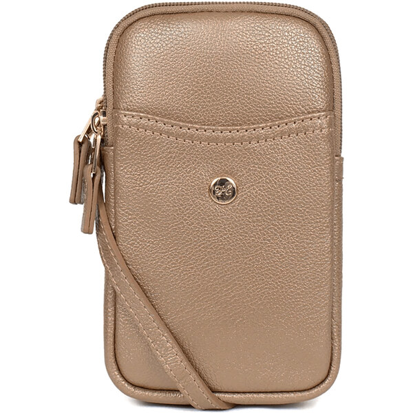 Kožená kabelka na mobil a doklady Hexagona Marte - zlatá 57302312