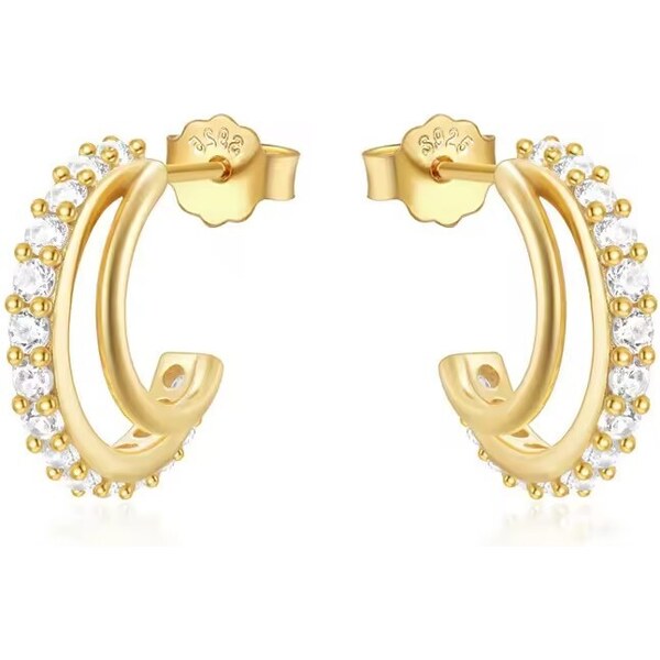 Olivie Strieborné náušnice POĽKRUHY GOLD 9070 56858909