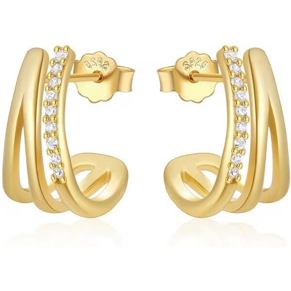 Olivie Strieborné náušnice POĽKRUHY GOLD 9072 56858911