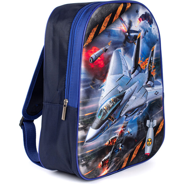 Shelvt Blue backpack for a boy with a spaceship 57025723