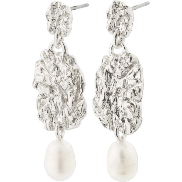 Pilgrim Náušnice True strieborná / perlovo biela 56866546