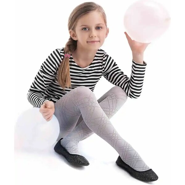Dievčenské vzorované pančuchy BRENDA Knittex 62675232
