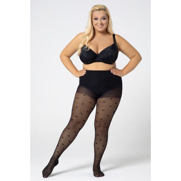 Pančuchy pre moletky so srdiečkami QUEEN SIZE QUEEN OF HEARTS 30 DEN 41652147