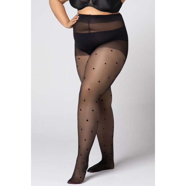 Čierne pančuchy pre moletky QUEEN SIZE DIAMOND RAIN 30 DEN Mona 41652146