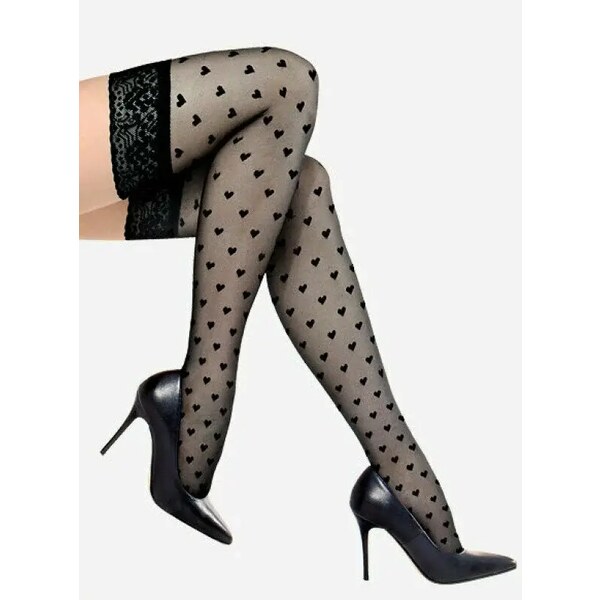 Samodržiace pančuchy so srdiečkami TRIESTE 20 DEN Lores 44327650