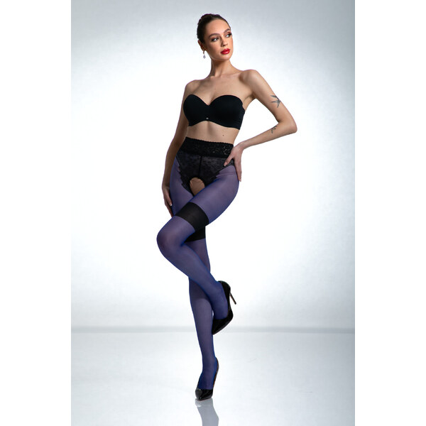 Rafinované crotchless erotické pančuchy DIVA 30 DEN Amour 62675370