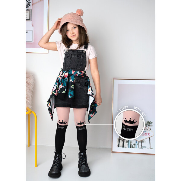 Dievčenské pančuchy s potlačou Queen DR 2302 CHIARA 50 DEN Knittex 45255132