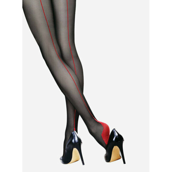 Elegantné pančuchy s červeným švom RIGA ROSSA 20 DEN Lores 45870596