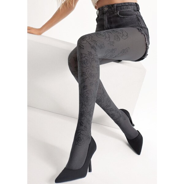 Efektné dámske pančuchy s čiernymi 3D ružami GRACE B04 40 DEN Marilyn 62675394