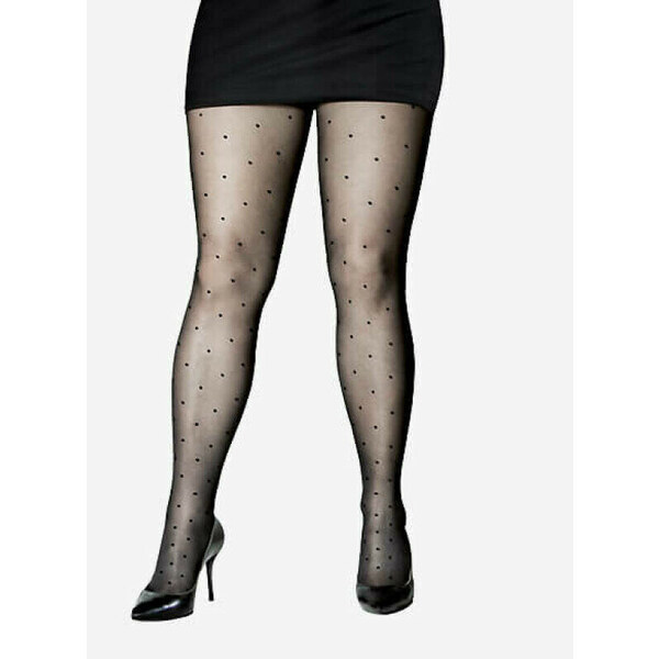 Bodkované pančuchy plus size POINT PLUS 20 DEN Lores 49989234