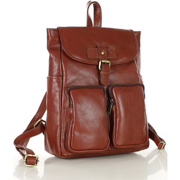 MARCO MAZZINI Dámsky kožený batoh A4 | hnedá whisky vs111b 56876108