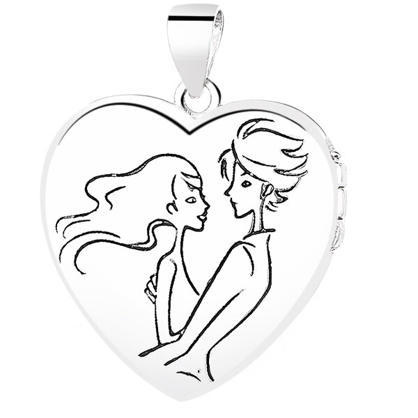 MAJYA Strieborný medailónik s retiazkou TOGETHER 11065 64582056