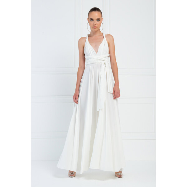miadresses.sk Biele dlhé šaty na viazanie 66971319