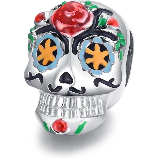 Royal Fashion strieborný prívesok Maľovaná lebka 57487596