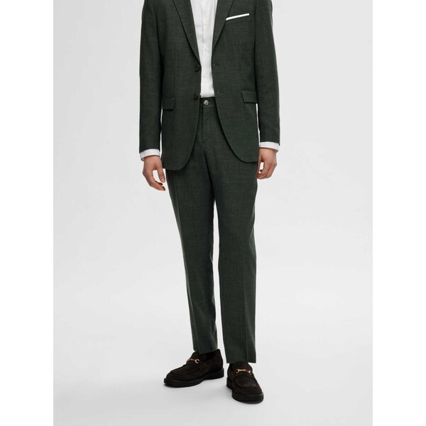 SELECTED Nohavice s pukmi SLHOASIS tmavozelená 64173944