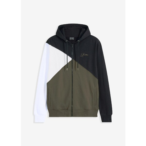 bonprix Mikinová bunda s kapucňou z čistej bio bavlny, farba čierna 48374245