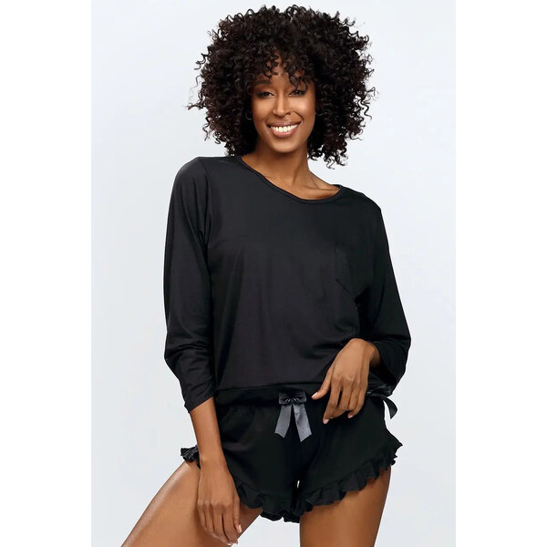 Dkaren Elegantné dámske pyžamo Ronnie čierne, Farba čierna 56943951