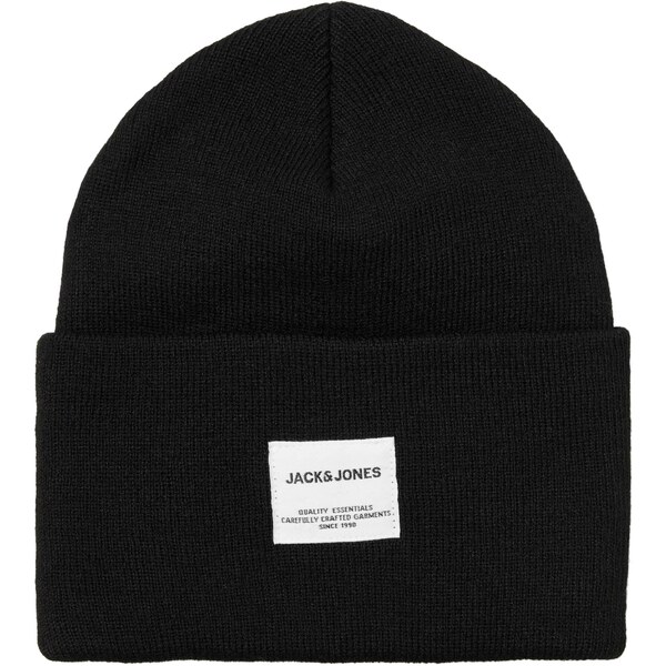 JACK & JONES Čiapky Long Knit čierna / biela 37487643