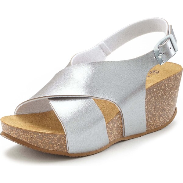 LASCANA Sandále hnedá / strieborná 56954924