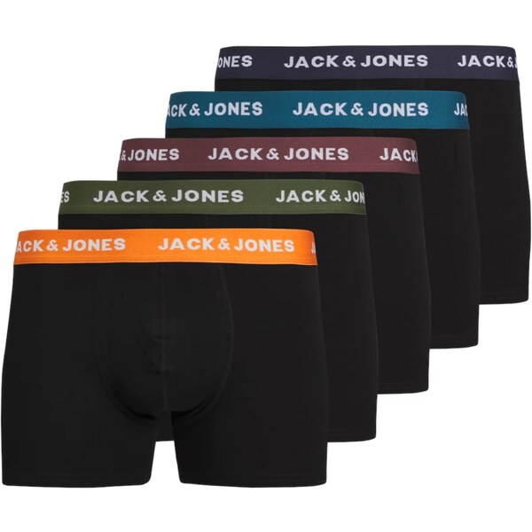 JACK & JONES Boxerky JACOliver olivová / oranžová / čierna / biela 56955012