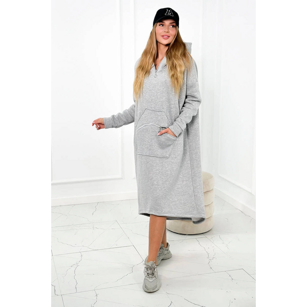 Zateplené šaty 9386 s kapucňou 64237792