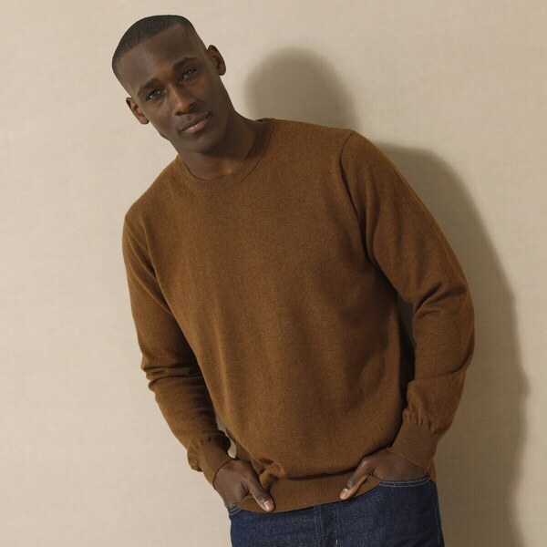 Pulóver s okrúhlym výstrihom, 80 % vlna, 20 % polyamid medená 086 56966641