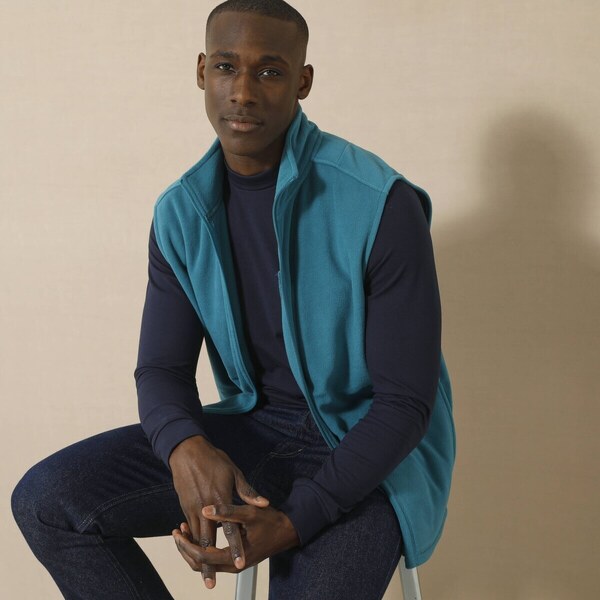 Vesta na zips, z mikrofleecu tyrkysová 096 Blancheporte 56966745