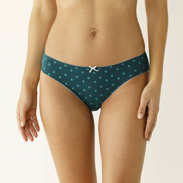 Bavlnené midi nohavičky s potlačou kvetín, súprava 4 ks modrá/zelená 57059045