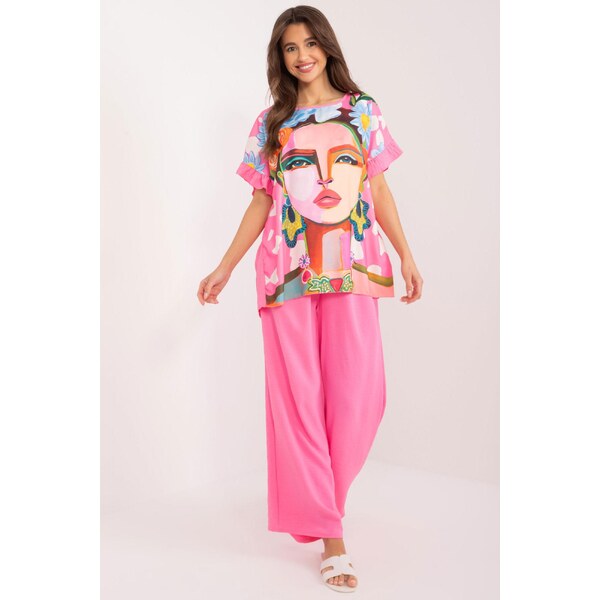 MladaModa Letná súprava s potlačou model 93527 jasná ružová 56979506