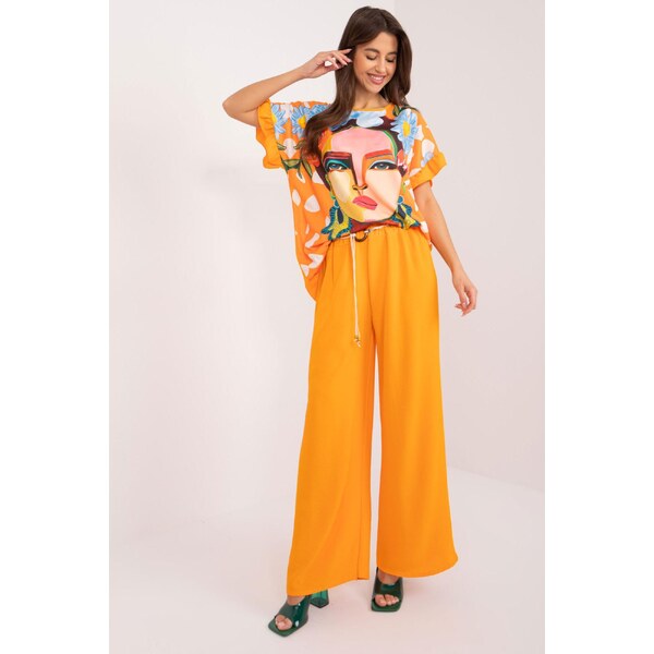 MladaModa Letná súprava s potlačou model 93527 oranžová 56979512
