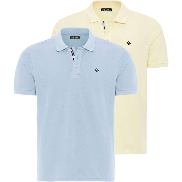 Cool Hill Tričko svetlomodrá / pastelovo žltá 57018280