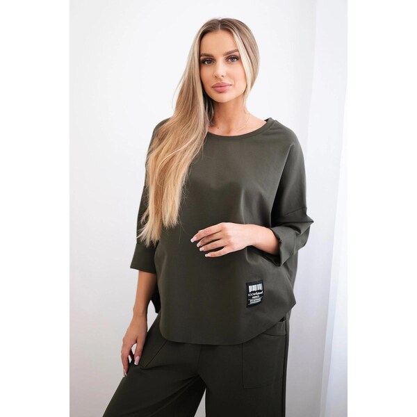 MladaModa Tepláková súprava Milano Winter farba khaki 56410684