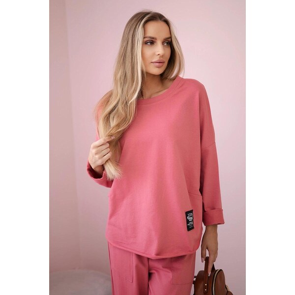 MladaModa 2-dielna bavlnená súprava mikiny a trojštvrťových teplákov 56410733