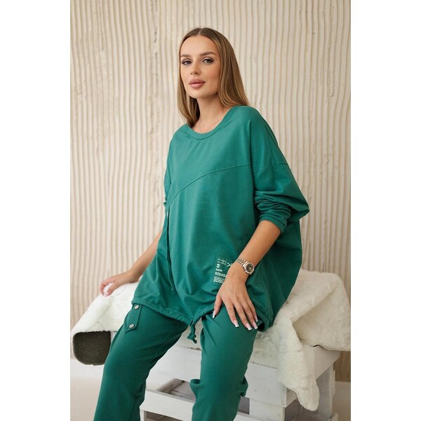 MladaModa Tepláková súprava s oversize mikinou model 10853 zelená 57009380