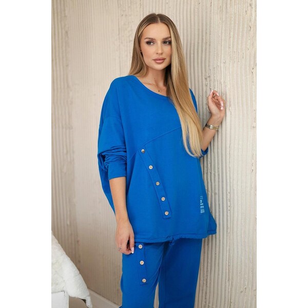 MladaModa Tepláková súprava s oversize mikinou model 10853 kráľovská 57009381