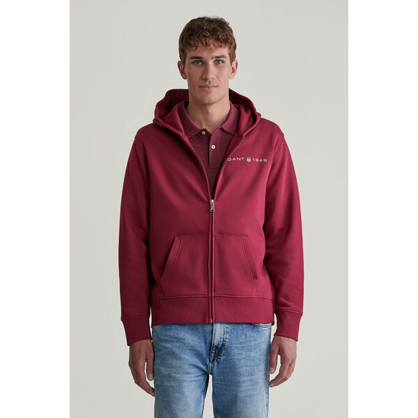 MIKINA GANT PRINTED GRAPHIC FULL ZIP HOODIE RICH WINE 57043207