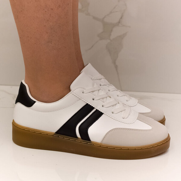 JOHN-C Dámske bielo-čierne tenisky IBISA 57054398