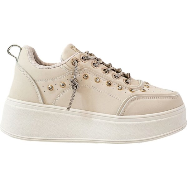 Béžové tenisky Laura Biagiotti Stras Beige 57081616