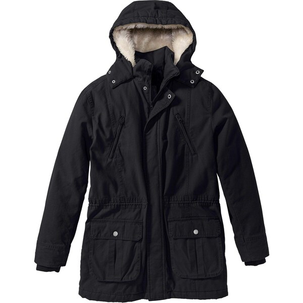 bonprix Parka bunda, zimná s kožušinovou podšívkou, farba čierna 19137954
