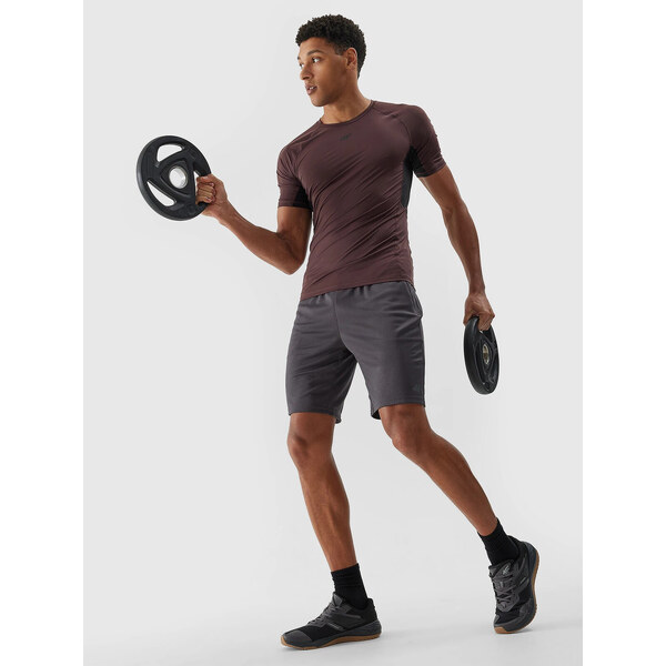 Mens quick-drying sports shorts 4F - anthracite 57120680